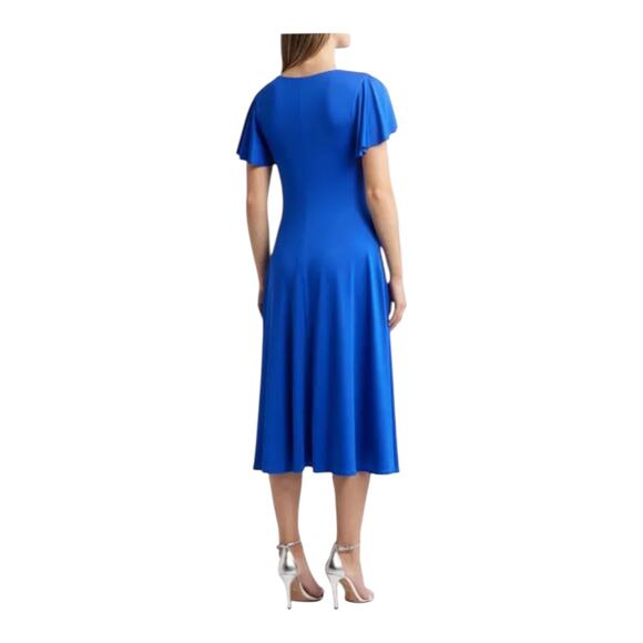 Black Halo Anabella flutter sleeve cocktail dress blue size 10 - Picture 8 of 8